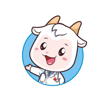卡通可愛小羊醫(yī)生頭像矢量圖