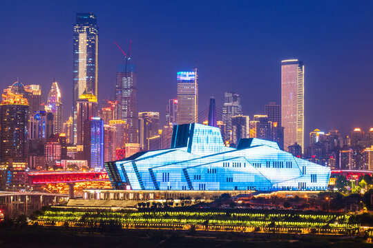 重庆江北大剧院夜景