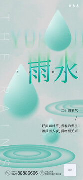 彌散漸變雨水簡(jiǎn)約節(jié)氣海報(bào)