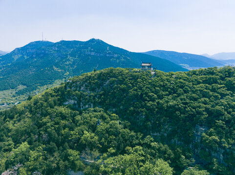 山东济南千佛山航拍