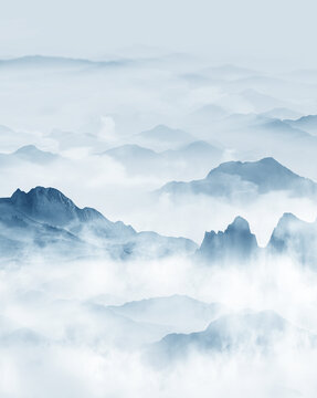 藍(lán)色山水背景