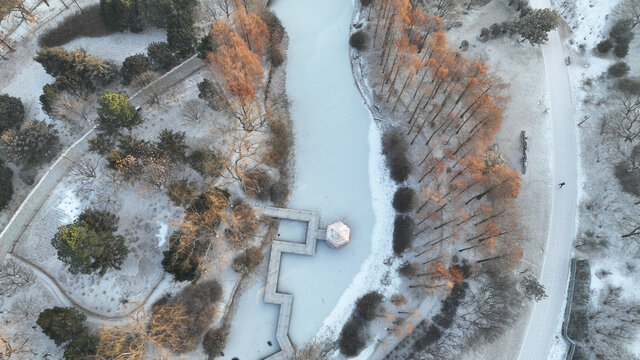 城阳世纪公园冬季雪景