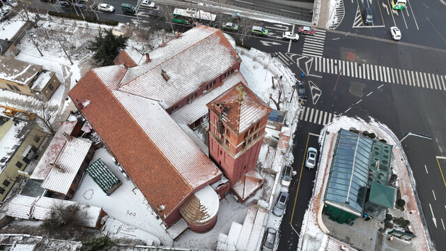 青岛老城区雪景