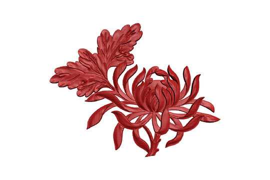 菊花圖案雕刻