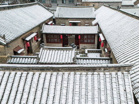 航拍徐州户部山崔焘故居雪景