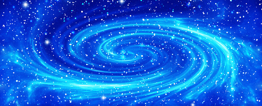 長幅藍(lán)色旋渦星空