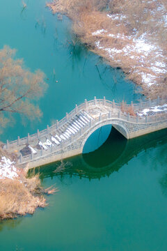 航拍湖景