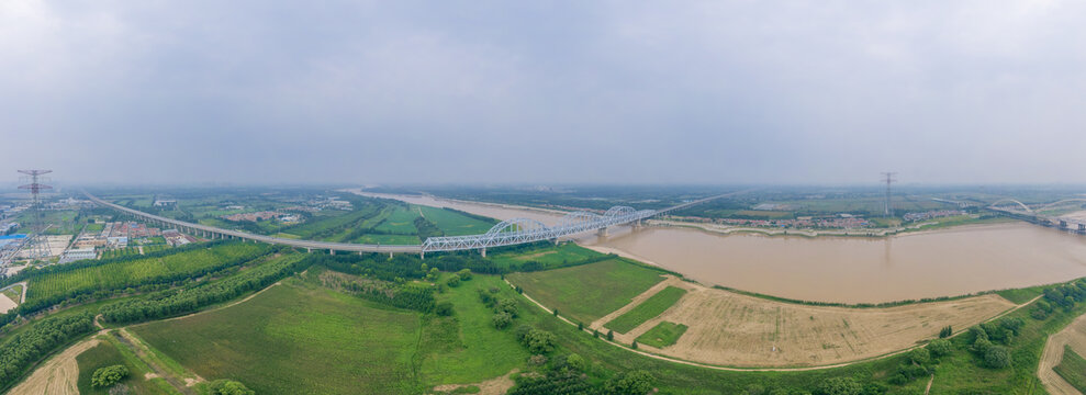 京沪高铁济南黄河铁路桥航拍