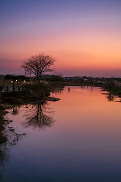 河畔夕阳