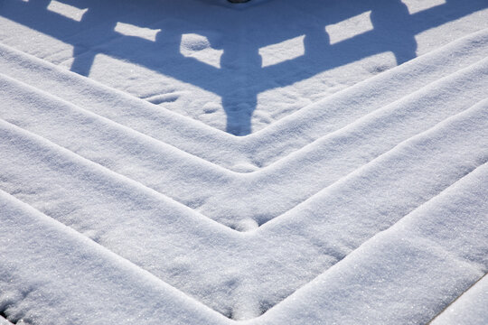 护栏雪景