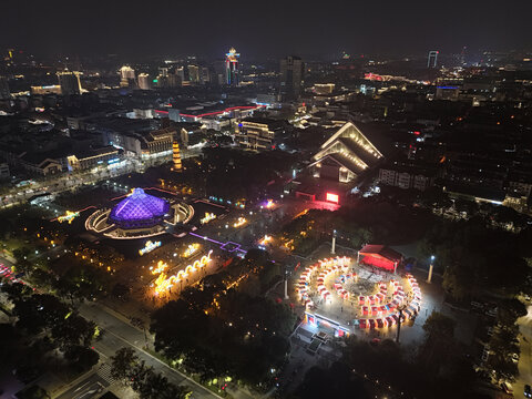 绍兴城市广场夜景