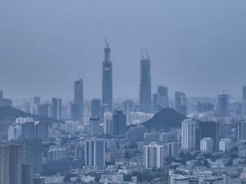 山东济南城市航拍