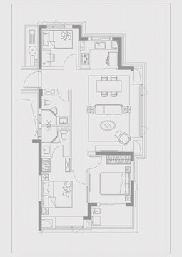 简约手绘户型图