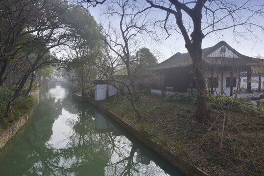 苏州虎丘风景区的河道