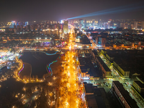 东营广饶西关小镇春节夜景