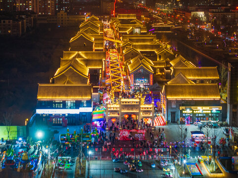 东营广饶西关小镇春节夜景