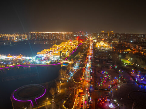 东营广饶西关小镇春节夜景