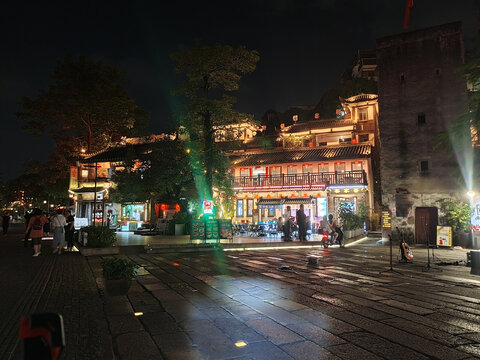 古鎮夜景建筑