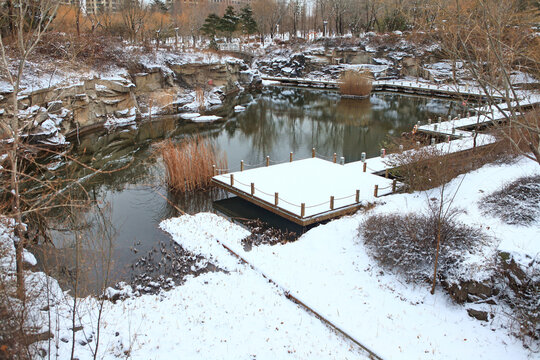 银河公园雪景