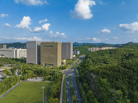 山东济南城市航拍