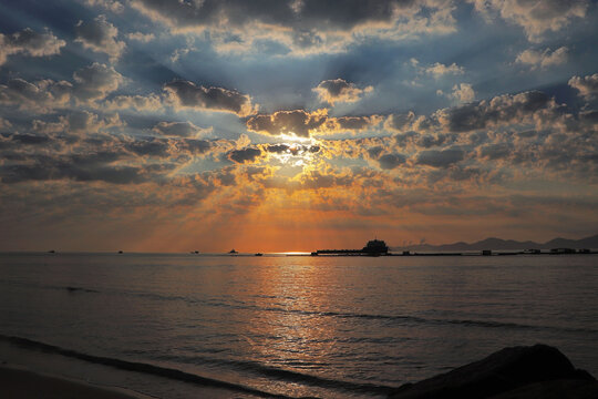 海边落日