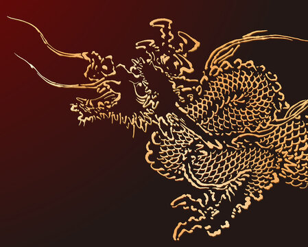 矢量水墨龍貼紙