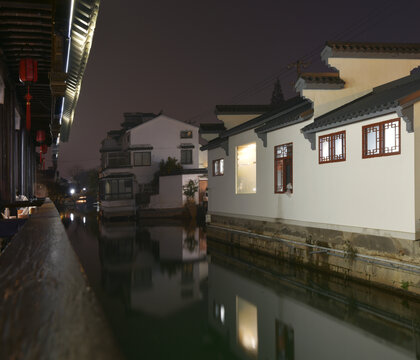 蘇州平江路的古建筑夜景