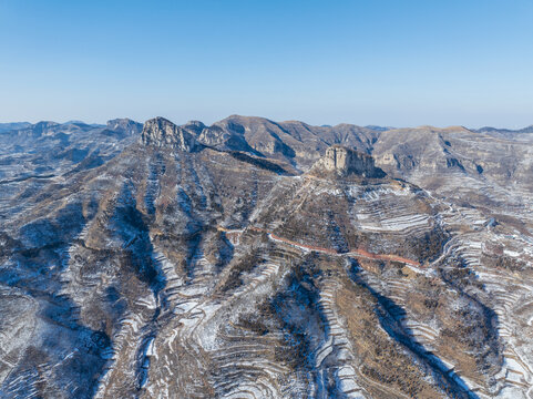 济南章丘山区雪景