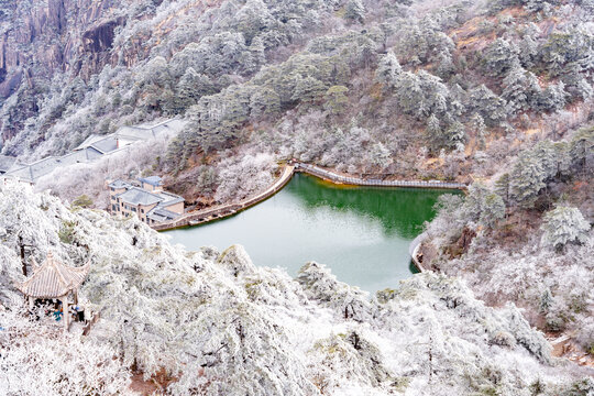 游览黄山景区欣赏奇峰云海等美景