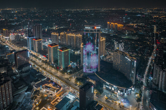 东莞龙年新年春节城市航拍风景