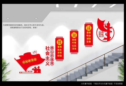 社會(huì)主義核心價(jià)值觀樓梯形象墻