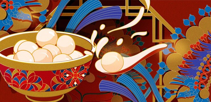 國風(fēng)國潮元宵戲曲矢量插畫海報(bào)