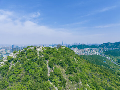 山东济南千佛山航拍