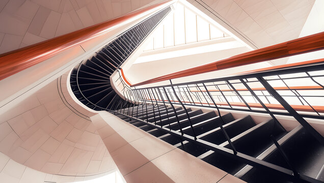 现代办公大楼里的螺旋楼梯