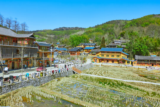 花瑶古寨风景古寨建筑