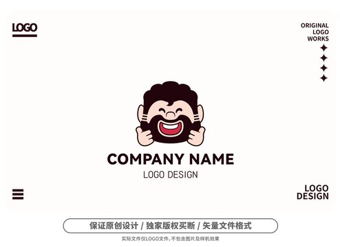 原創(chuàng)卡通胡子叔叔logo