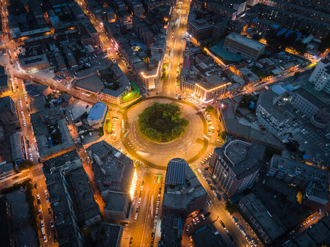 长春南广场航拍夜景