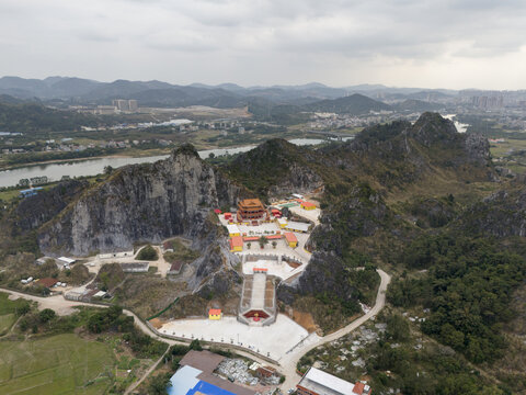 北流市佛恩寺航拍图