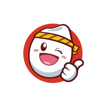 卡通可愛米廚師頭像矢量圖