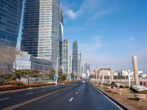 超高清青岛城市风光雪景