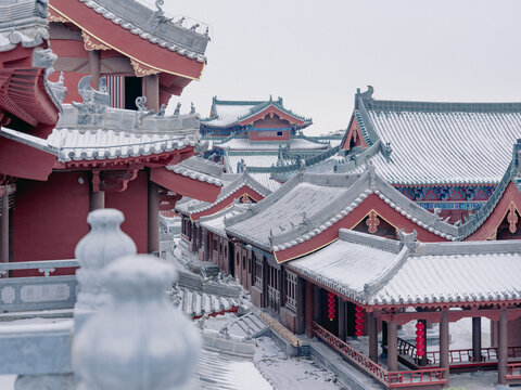 河南开封府雪景