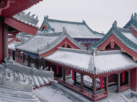 河南开封府雪景