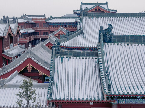 河南开封府雪景