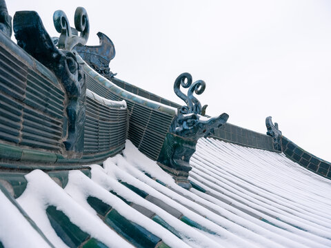 河南开封府雪景