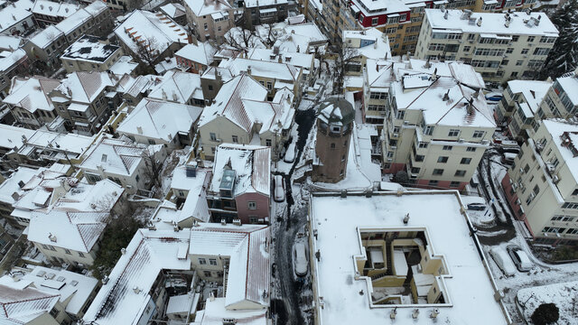 青岛望火楼雪