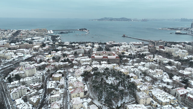 青岛冬季雪景