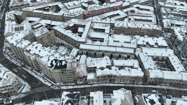 青岛中山路大鲍岛雪景