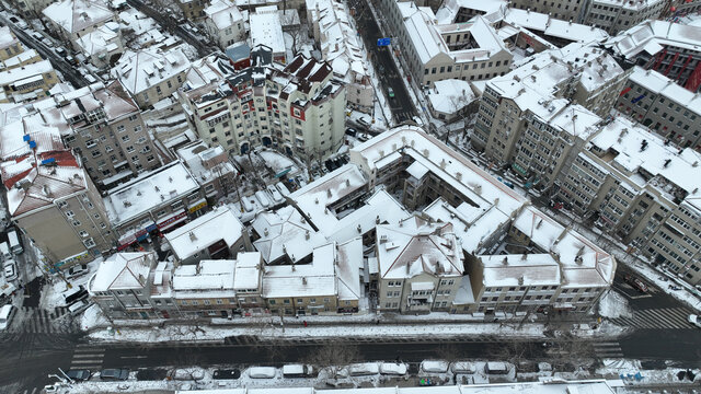 青岛中山路雪景