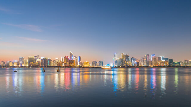 杭州都市夜景钱江新城CBD