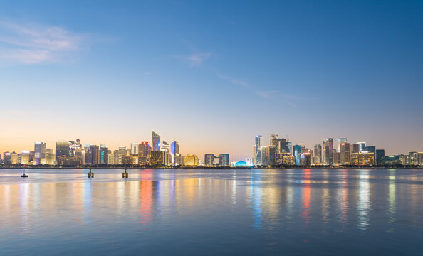 杭州都市夜景CBD钱江新城